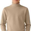Boy's Long Sleeve Turtleneck Shirt Solid Color Mock Neck Top Soft Stretch Base Layer Tee Warm Casual Basic T-Shirt