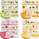 Fruits/Vegetable/Foods/Food Quantities Flash Cards English Flash Cards Pocket Card Learning Toys for Children Pre-Kindergarten Kids Education Aids