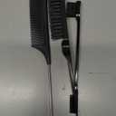 Geiserailie 3 Pcs Slick Back Hair Brush Set Bristle Brush Edge Control Teasing Comb for Women Black Hair(Black) (Black)