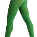 Frola Women's 80 Denier Soft Semi Opaque Solid Color Footed Pantyhose Tights (Large-X-Large, Clover Green)