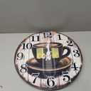 Large Kitchen Wall Clock,Vintage Coffee Sign Decor Wall Clocks Battery Operated for Cafes/Dining Room/Home(14 Inch)