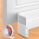 Door Draft Stopper, Door Sweep for Bottom of Door, Under Door Gap Filler for Exterior & Interior Doors, Weather Stripping Door Seal Blocker Noise Cold Air Insulation (38Inch, White)
