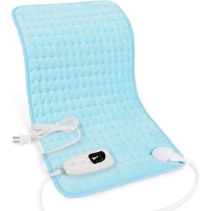 Deepsoon Heating Pad,Electric Heating Pads for Back,Neck,Moist Heating Pad for Abdomen Shoulder Knee Legs,Dry/Moist Heat&Auto Shut Off,Mother's Day Birthday for Men and Women,Light Blue,24x12 Inch