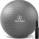 ProBody Pilates Yoga Ball - Exercise Balls, Various Sizes, for Stability, Pregnancy, Workout & Physical Therapy, Slate