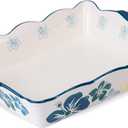 Casserole Dish, 9x13 Baking Dish, Nonstick Ceramic Baking Pan with Handles, Blue Flower Lassagne Pan, Oven Safe