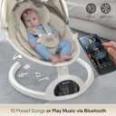BabyBond Baby Swings for Infants, Bluetooth Infant Swing with Music Speaker, 3 Seat Positions, 5 Point Harness Belt, 5 Speeds and Remote Control - Portable Baby Swing for Indoor and Outdoor (Beige)