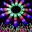 wellent 200 PCS LED Foam Glow Sticks Bulk, Glow in the Dark Party Supplies with 3 Modes Colorful Flashing, Neon Party Favors for Birthday, Wedding, Carnival, Concert, New Year