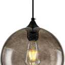 Kitchen Island Pendant Light Modern Globe Hand Blown Glass Ceiling Hanging Lights fixtures for Living Dining Room Bedroom, 9.8 Inches Diameter, 49.9 Inches Height