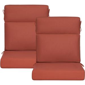 Sunbrella Outdoor High Back Chair Cushion, 2 Pack 44x21 inches Patio Chair Cushions Water Repellent Rocking Cushions Indoor Furniture Seat Pad, Spectrum Grenadine
