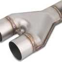 Vurkcy 2.5 inch Exhaust Y Pipe, 2.5" Single to 2.5" Dual Exhaust Adapter Connector, 10" Overall Length, Universal 2 1/2 Inch Y Tail Pipe, Weld-on, Silvery