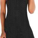 ETCYY NEW Summer Dresses for Women Trendy Boho Floral Print Sundresses Sleeveless Beach Cover Up Dress with Pockets (X-Large, Laceblack)