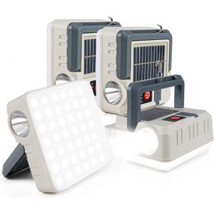 Portable Solar Power Lanterns 4 Pack, Lanterns for Power Outages, 5 Light Modes LED Camping Lights Lantern Flashlight, IPX4 Waterproof Tent Light for Hurricane Hiking Emergency Light, Gray