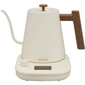 KLEAH Gooseneck Electric Kettle with Temperature Control - 0.8L Automatic Shut Off Tea & Coffee Kettle, Hot Water Boiler Pour Over Coffee Kettle, 1200W Quick Heating Keep Warm, Bone White