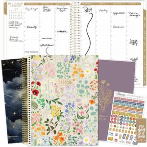 bloom daily planners 2026 Hourly Appointment Planner (January to December) - 8.5 x 11 Timed Vertical Weekly Planner with Time Slots, Monthly Views, Interchangeable Cover