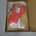 Yan Dream 4pcs Men Short Straight Blonde Wig with Flag Pin and Red Tie Man Funny Wigs