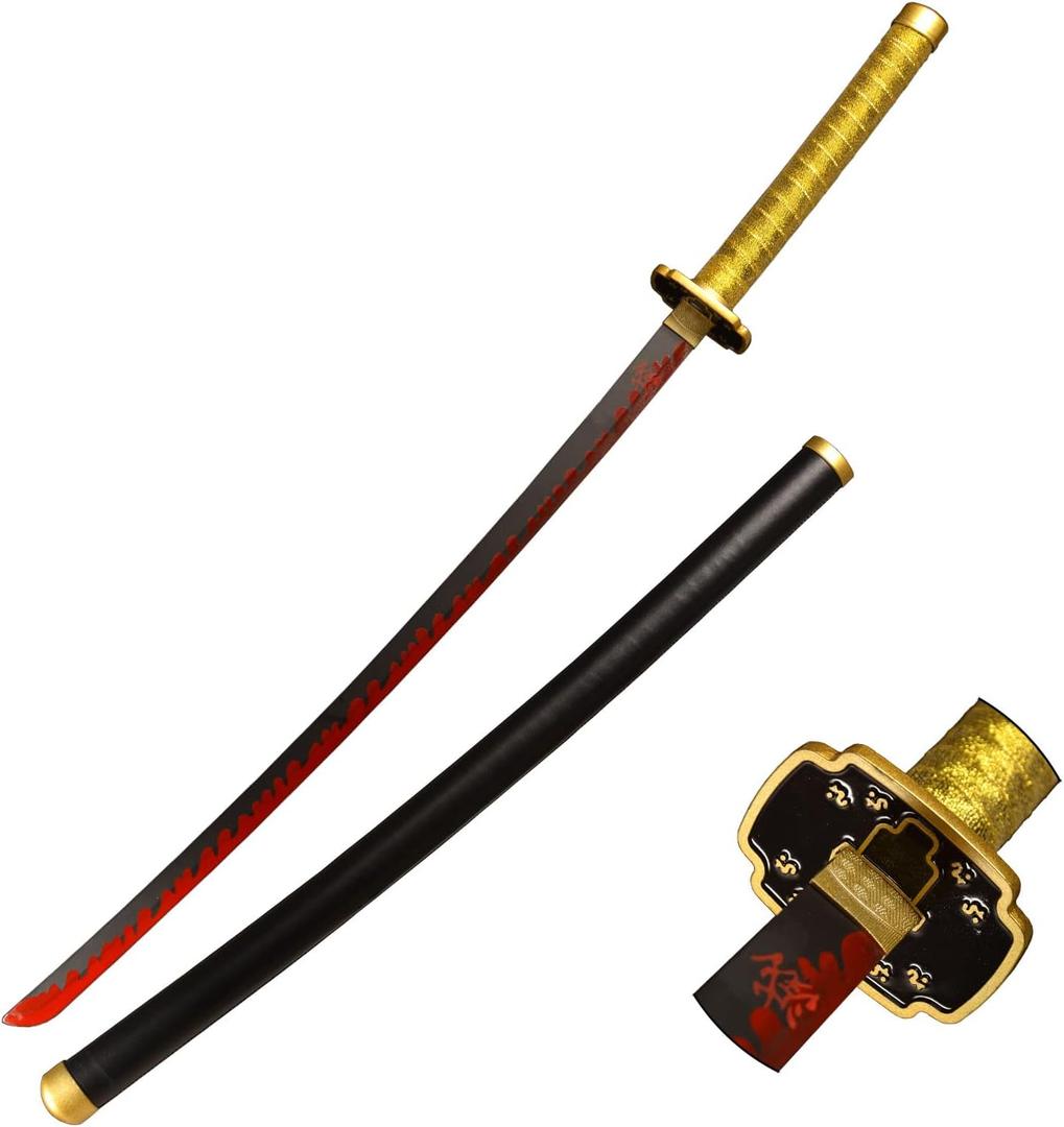 Sword Valley Demon Series Anime Sword - Slayers Katana40.9" LengthAnime Original Texture Carbon Steel Blade Carving SymbolNon-Slip Gripfor Cosplay & Display (Tsugikuni Yoriichi)