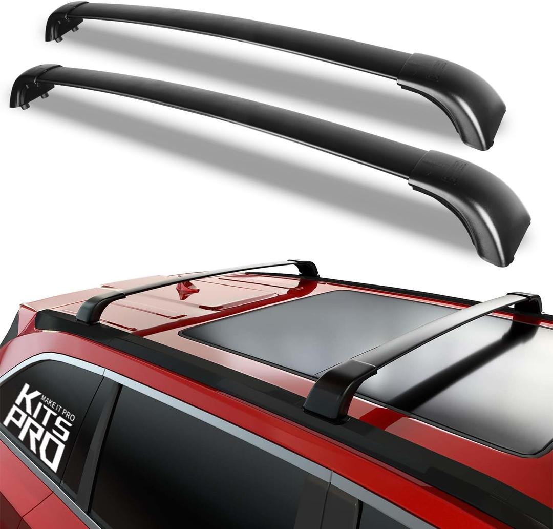 KitsPro 260lb Roof Rack Cross Bars for 2014-2019 Toyota Highlander SE XLE LE Plus Limited, Matte Black Heavy Duty Aluminum Cargo Crossbar