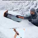 AstroAI 47.2 Inch 2-in-1 Snow Brush for Car Snow Broom and Detachable Ice Scraper with Non-Abrasive Silicone Head for Cars, Trucks, SUVsOrange-Black