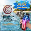 Electric Water Gun for Adults Kids,Powerful Automatic WaterGun with Led Light Long Range, Transparent Electric Squirt Gun Blaster Outdoor Pool Party Toy Gift for Boys Girls (Pistol Black)