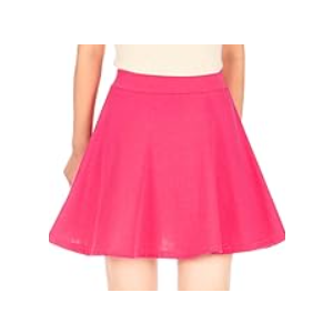 Basic Solid Stretchy Cotton High Waist A-line Flared Casual Skater Mini Skirt, L