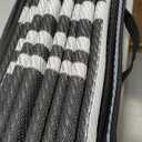 Reversible Rugs Mats, 9x18ft Outdoor Plastic Straw Rug Waterproof for RV, Patio, Garden, Balcony, Backyard, Deck, Picnic, Beach, Camping (New Grecian Complete Kit, Silver)