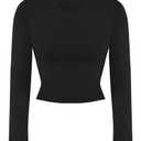 Sunzel Short Sleeve Fitted Basic T Shirts for Women, Soft Crew Neck Basic Crop Tee Cute Trendy Summer Tops Tight Tees L