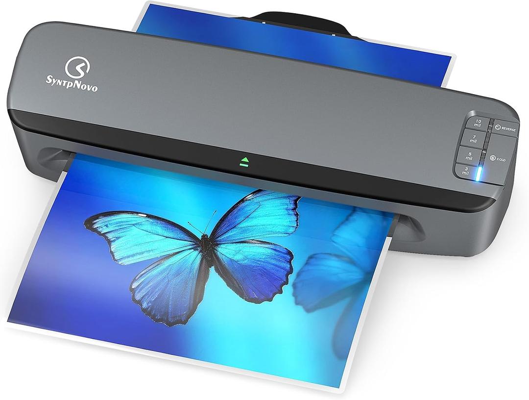 13 inch 4-Roller Heavy Duty Laminator Machine, 990mm/ Min Speed, 3-10 Mil, 60S Warm-up, A3 Thermal Commercial Laminating Machine with 50 Sheets for Home, Office, School, Crafts Gray