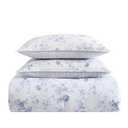 Laura Ashley- Queen Comforter Set, Reversible Cotton Bedding with Matching Sham(s), Farmhouse Home Décor (Belinda Blue, Queen)