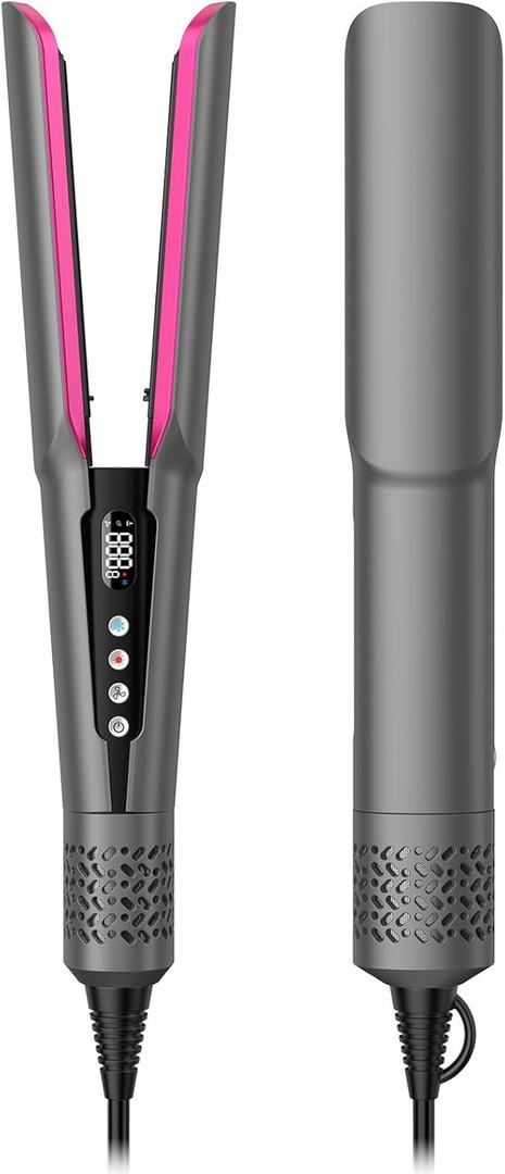 slopehill 2-in-1 Hair Straightener and Blow Dryer, Professional Styling Tool (Grey)