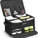 YOREPEK 2 Layer Golf Trunk Organizer, Golf Gifts for Men with Separate Ventilated Compartment for 2 Pair Shoes, Waterproof Car Trunk Locker for Balls, Tees, Clothes, Gloves, Accessories, Golfer Gifts, Standard-Black