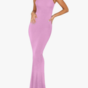 REORIA Women's Basic Summer Sexy Lounge Tank Long Dress Elegant Sleeveless Halter Neck Bodycon Maxi Dresses Medium