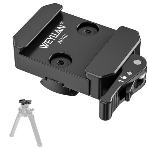 WEYLLAN AP40 Picatinny to Arca Adapter Mount, 6061-T6 Aluminum CNC Arca Swiss Dovetail Quick Release Clamp with Lever Release for Atlas NC & Picatinny Bipod