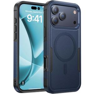 Magnetic for iPhone 17 Pro Case Military-Grade Shockproof, Rugged Phone Case, Heavy Duty Protection [Compatible with MagSafe] Anti-Fingerprint Cover for iPhone 17Pro Case 6.3", Blue