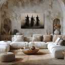 2 x Witch Wall Decor Poster Halloween Art Vintage Witchy Pictures Canvas Print Rustic Halloween Room Decorating 12x18inch Unframed (12L" x 18W", style-5-Unframed)