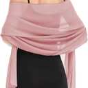 Shawls and Wraps for Evening Dresses Sheer Chiffon Women Elegant Soft Silky Wraps Wedding Bridal Scarf (79*26, Dusty Rose)