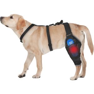 Moysoon Dog Knee Brace for Back Leg - Adjustable Breathable Canine Leg Wrap with Hot & Cold Gel Packs - Supports Large & Medium Dogs with Arthritis, Hip Dysplasia, ACL Injuries, Left Hind Leg (L)