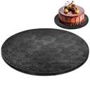 12 Inch Cake Drum Board Black Round  Thick Cake Board with Grease & Moisture Resistant Surface, Durable Cake Base with Decorative Pattern for Birthday, Wedding & Party Cakes, Great as Gifts for Mom
