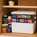 4-Tier Medicine Organizer - Portable Medicine Cabinet with Handle, Extra Large 4-Tier Set