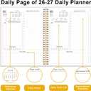 2026-2027 Daily & Monthly Planner Calendar - Daily Planner Calendar One Page Per Day from July 2026 to June 2027, Flexible Cover, 7" x 10", Storage Pocket, Green Leaf