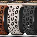 3 Pack Leopard Engraved Bands Compatible with Apple Watch Band 41mm 40mm 38mm 42mm 44mm 45mm 46mm 49mm Women, Soft Silicone Cheetah Embossed Sport Strap for iWatch Series 10 9 8 7 6 5 4 3 2 1 Ultra