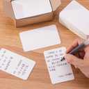 300 PCS Blank Index Cards Flash Cards for Studying Business 3.5x2 inches Card Stock Paper Round Corner Blank Kraft Paper Note Card (White