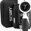 SCIAN Palm Style Aneroid Sphygmomanometer with European Cuff 8.7-16.5", Manual Blood Pressure Cuff with Carrying Bag for for Nurse Doctor Senior Adult, White