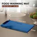 Electric Warming Tray for Food-Versatile Food Warming Mat for Parties- 3 Temperature Settings-Rollable & Portable,Premium Silicone Nano-Material with Auto Shut-Off - Heating Mat for Gatherings (Blue)