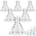 Silicone Nipple for Dr. Brown's Level 4 Narrow Baby Bottle & Glass Bottles, Fast Flow, 6m+, 6 Count