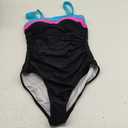 Women's Ribbed One Piece Swimsuits Color Block Tummy Control Bathing Suit Slimming 1 Piece Swimwear, Size: Small