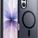 SPIDERCASE for iPhone 17 Case, Magnetic Translucent Matte Case with 2PCS Tempered Glass Screen Protector Slim Phone Case for iPhone 17 6.3'', Black