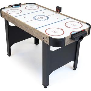 GoSports 48 Inch Air Hockey Arcade Table - Oak or Black - Includes 2 Pushers, 3 Pucks, AC Motor, and LED Scoreboard