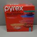 Pyrex Mixing Bowl Set: 322 1qt, 323 1.5qt, 325 2.5qt, 326 4qt Glass Bowls with 322-PC Green, 323-PC Orange, 325-PC Cadet Blue & 326-PC Red Lids - Made in USA