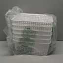 ZHENFAN White Plastic Woven Storage Baskets, 6-Pack Weave Basket Organizer for Kitchen Office Bathroom