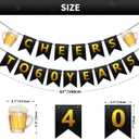 2 x Beer 60th Birthday Banner - Happy 60th Birthday Banners Decorations Pre-Strung Cheers to 60 Years Paper Graland Aniversary Party Supplies for Men Women (Black Gold)